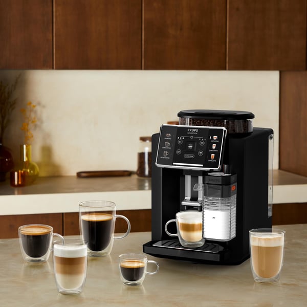 Krups EA9128D, Espressomaskin, Kaffebönor, Inbyggd kvarn, Svart
