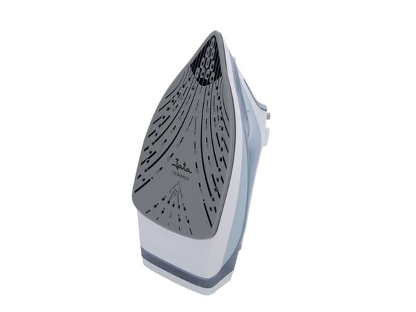 JATA PL1058C, Dampstrykejern, Keramisk strykesåle, 50 g/min, Grå, Hvit, 0,4 l, 3000 W