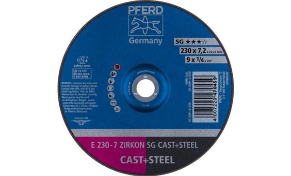 PFERD Grinding wheels ZIRKON SG CAST+STEEL, 10 kpl