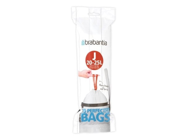 Brabantia 115585, 23 L, Valkoinen, Suurtiheyspolyeteeni (HDPE), 550 mm, 535 mm, 20 kpl