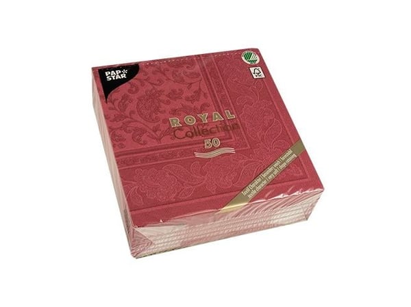Papstar 11668, Bordeaux, Serviet, Mønster, 54 g/m², 400 mm, 40 cm