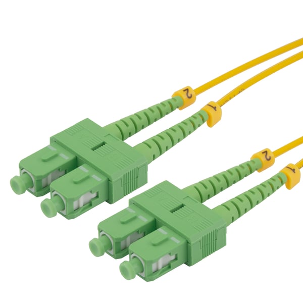 DELTACO - Nettverkskabel - SC/APC-enkeltmodus (hann) til SC/APC-enkeltmodus (hann) - 1 m - 1 m - fiberoptisk - dupleks - G.657.A2/OS2 - halogenfri ...