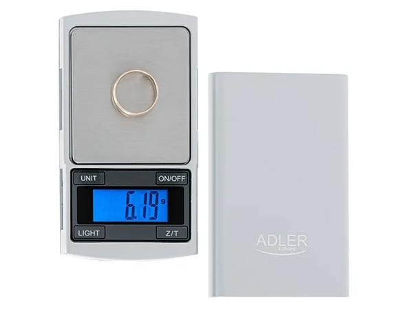 Adler AD 3168, Sølv, 100 g, 0,01 g, dwt, g, oz, ozt, Knapper, LCD-näytön näyttö