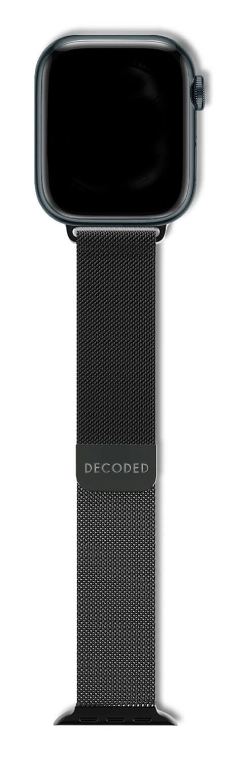 Decoded Traction Strap, Rem, Smartwatch, Svart, Apple, Apple Watch 38mm / 40mm / 41mm / 42mm, Rostfritt stål