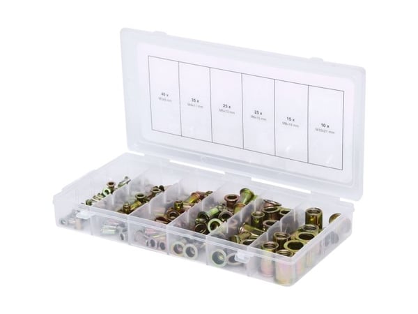 KS TOOLS Kierrenaattojen valikoima, teräs, M3x9mm-M10x21mm, 150 kpl (970.0610)