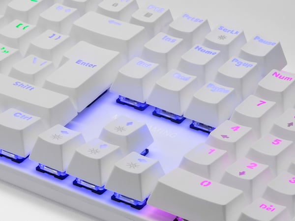 Mars Gaming MK422, Kabel, USB, Mekaniska tangentbrytare, QWERTY, RGB LED, Vit