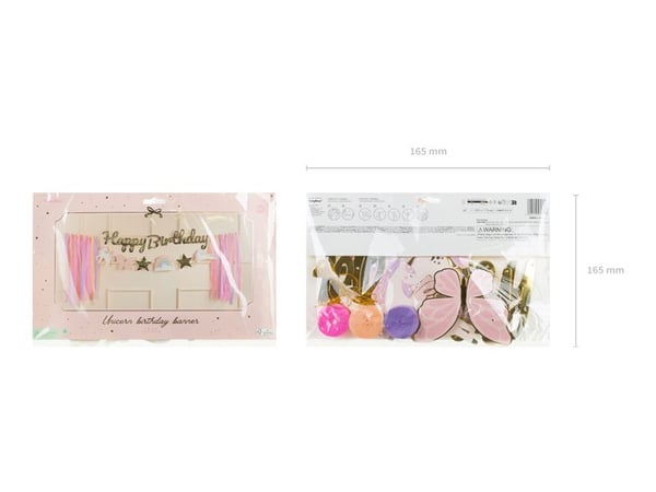 PartyDeco GRL120, Lippuviiri, Paperi, Monivärinen, Syntymäpäivä, Tyttö, 2300 mm
