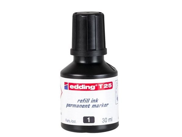 Edding tusj til permanente markører 30 ml sort (T25/001/C ED)