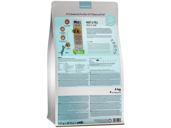 Happy Cat Sensitive Skin & Coat, Vuxen, Alla raser, Kyckling, Lax, 1.3 kg