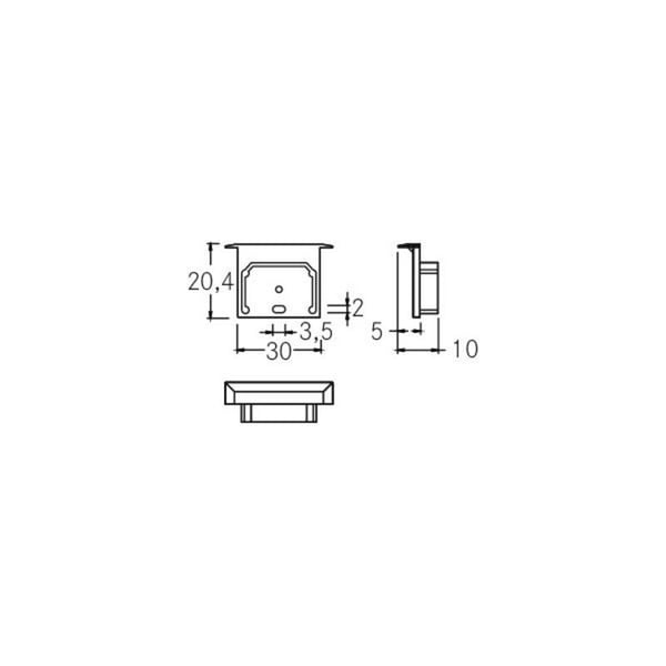 Brumberg 70452576 53066260 Endestykke Plast (B x H) 30 mm x 20 mm