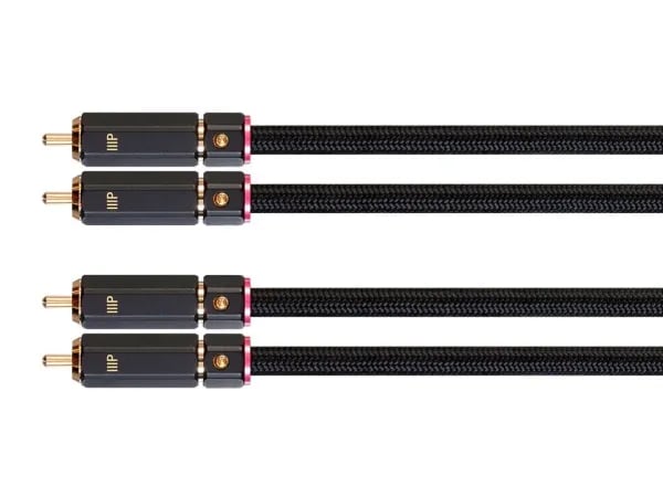 Monoprice Onix Series, 2 x RCA, Hankjønn, 2 x RCA, Hankjønn, 0,9 m, Svart