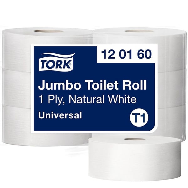 Toalettpapper Tork T1 Jumbo Universal 1-lagers vitt - (6 rullar per kartong)