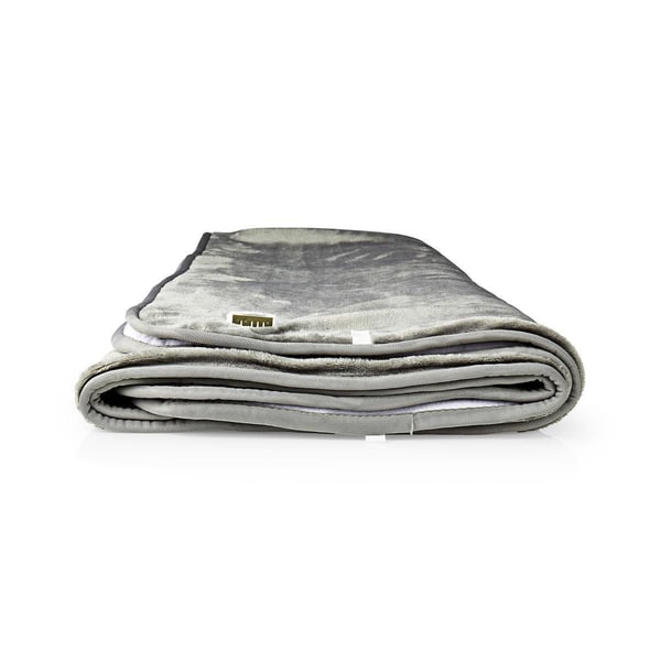 Nedis PEBL130CWT2 elektrisk teppe 120 W Grå, Hvit Fleece, Polyester