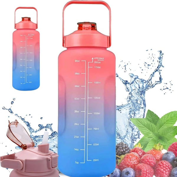 Extralink | Motivationsflasche| Wasserflasche 2000 ml rot und blau BUT-994