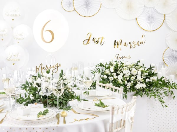 PartyDeco SP33-49-008, Valkoinen, Kulta, Paperi, Kuva, 330 mm, 330 mm, 16,5 cm