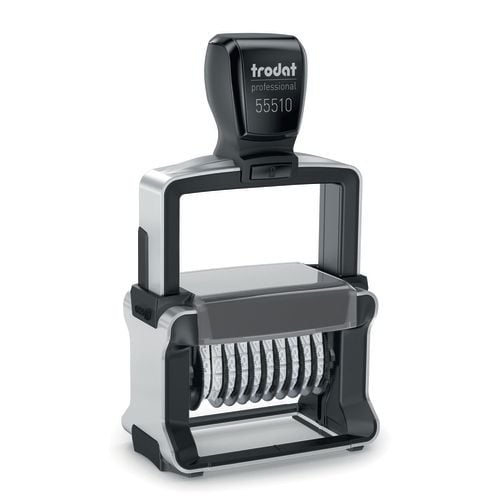 Trodat 55510, Tuottaa itse musteen, Numeroleima, Terästä, 50 x 5 mm, Musta, Ruostumaton teräs, Metalli