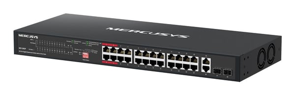 Mercusys MS128GP, Gigabit Ethernet (10/100/1000), Strøm over Ethernet (PoE), Stativ-montering, 1U