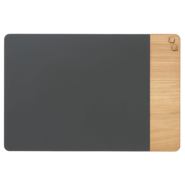 Magnetisk NAGA glastavle 60x80 cm mat glas grå med egefiner