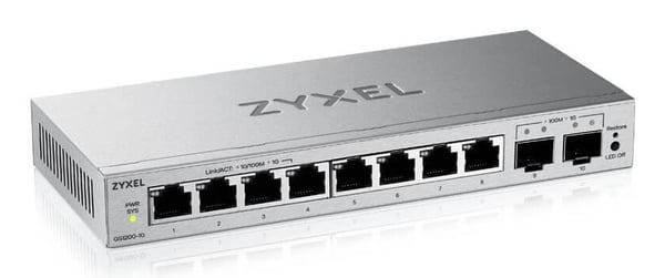 Zyxel GS1200v3 Series GS1200-10v3 - Switch - Styrt - 8 x 10/100/1000 + 2 x Gigabit SFP - stasjonær