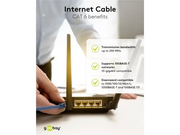 Goobay 66629, 2 m, Cat6, S/FTP (S-STP), RJ-45, RJ-45, Blå, Röd