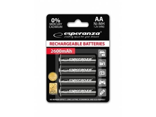 Esperanza EZA106 - Batteri 4 x AA / HR6 - NiMH - (ladbare) - 2600 mAh