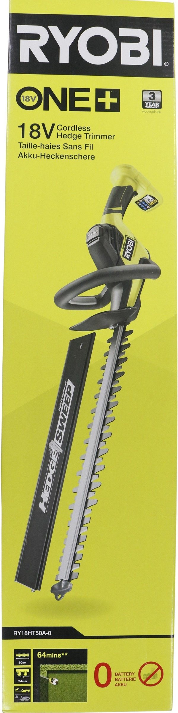 Ryobi RY18HT50A-0 Hækkeklipper - 18V - Uden batteri og oplader - SOLO
