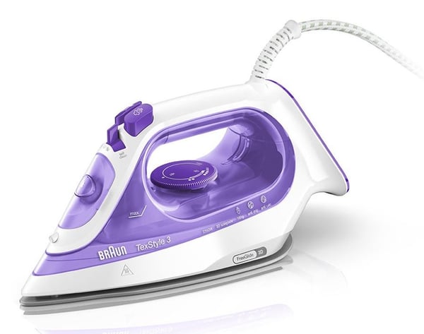 Braun TexStyle 3 SI 3042 VI - Dampstrykejern - såleplate: FreeGlide 3D SuperCeramic - 2350 W - purpur