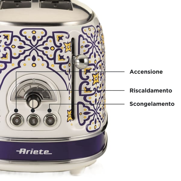 Ariete 0155/0C, 2 skivor, Vit, Ljusblå, Metall, 810 W, 220-240 V, 50/60 hz
