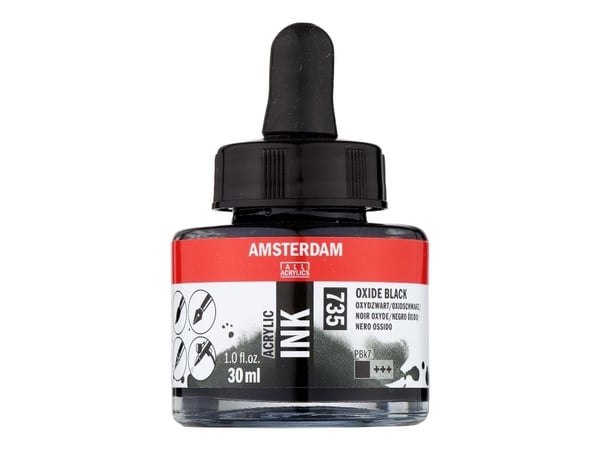 Amsterdam akrylfärg bläckflaska Oxide Black 735