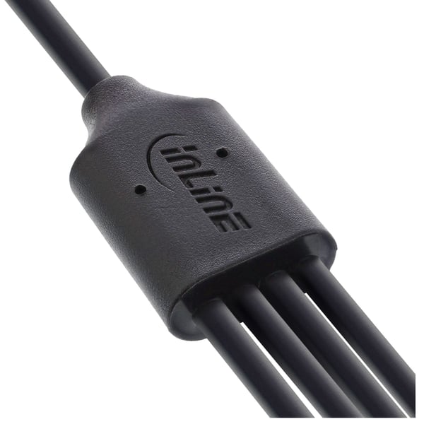 InLine 35142, 2 m, USB A, 4 x USB-C, USB 2.0, Svart