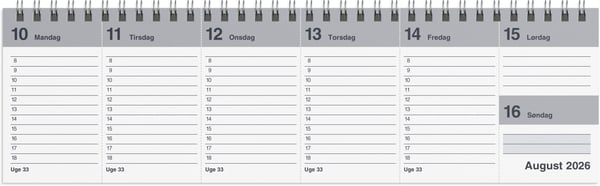 Mayland 16130000, Bord, 112 sider, Grå, Plast, Uke, 12 måned(er)