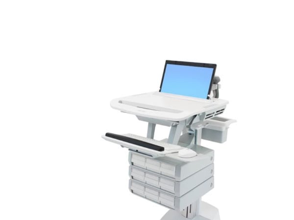 Ergotron StyleView - Vogn - åpen arkitektur - for notebook / tastatur / mus - medisinsk - aluminium, forsinket stål, kvalitetsplast - grå, hvit, po...