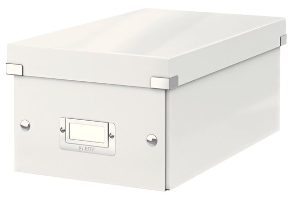 Leitz Click & Store - Medieoppbevaringseske - kapasitet: 22 DVD, 44 DVD (smalboks) - hvit