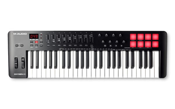 M-AUDIO Oxygen 49 (MKV), 49 kosketinta, Painikkeet, Rotaatio, Liukusäädin, USB, 490,2 mm, 264,1 mm, 83,3 mm