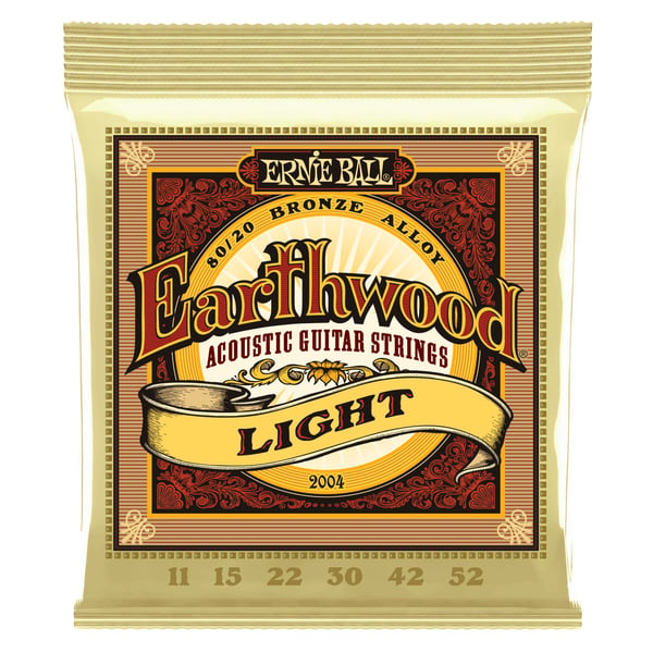 Ernie Ball 2004 Earthwood Bronze 80/20 Light stålsträngar för akustisk gitarr