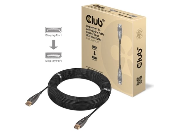 Club 3D CAC-1079 DisplayPort-kabel 20 m 1.4 4K120Hz 8K60Hz aktiv optisk