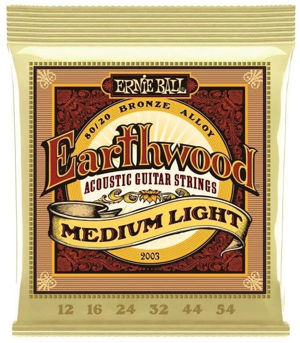 Ernie Ball 2003 Earthwood Bronze 80/20 Light, stålsträngar till akustisk gitarr