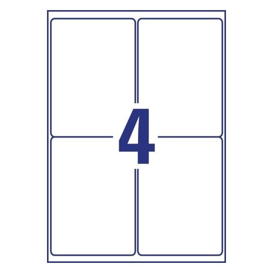 Avery L4733REV - Fjernbart adhesiv - hvit - 99.1 x 139 mm 100 stk (25 ark x 4) merkelapper