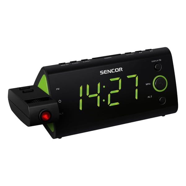 Sencor SRC 330 GN RADIOCLOCK, Alam Clock with projector, Digital, FM, ,05 cm (1.2"), Green - 420g