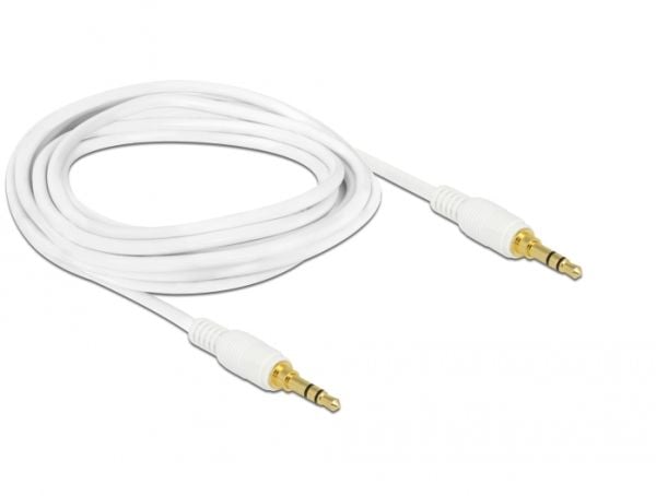 DeLOCK - Lydkabel - stereo minijack-plugg (M) til stereo minijack-plugg (M) - 2,0 m - hvit (85550)