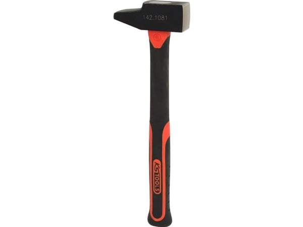 KS Tools 142.1081, Niittausvasara, Terästä, Lasikuitu, Musta, Punainen, 33,8 cm, 1,16 kg