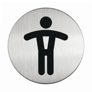 Symbolskilt Durable Herretoilet Ø83 mm metal piktogram