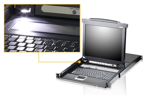 ATEN CL5708N, 48,3 cm (19"), LCD, USB, Spansk, QWERTY, 0 - 50 °C