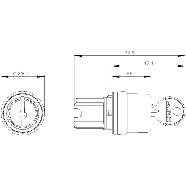 Siemens 3SU10004BP310AA0 3SU1000-4BP31-0AA0 Avainkytkin 2 x 45° IP66, IP67, IP69/IP69K 1 kpl