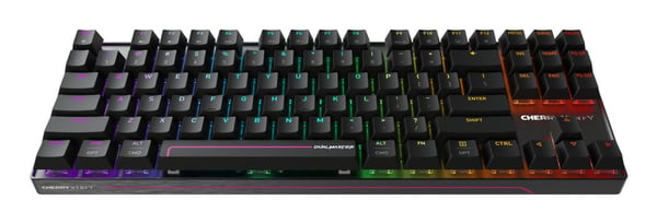CHERRY MX 8.2 Pro TMR Wireless, Kabel & Trådlös, USB + RF Wireless + Bluetooth, Magnetic-mechanical key switch, QWERTY, RGB LED, Svart