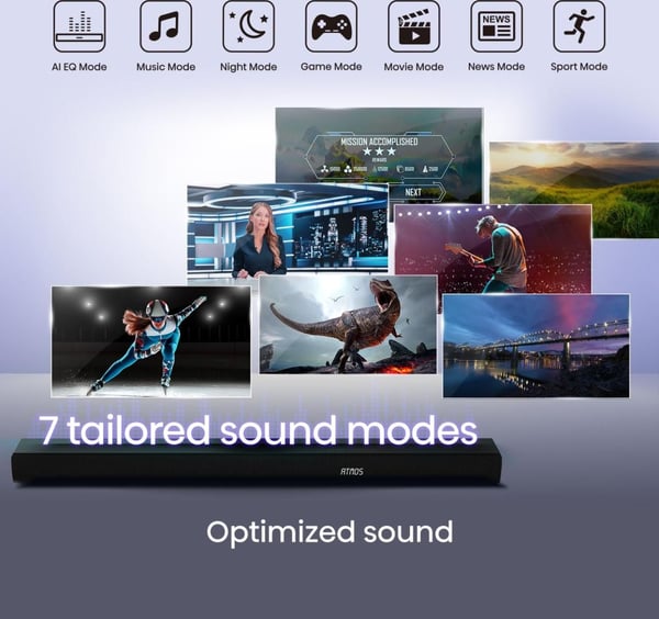 Hisense AX5100Q - Lydplankesystem - 5,1 kanaler - trådløs - Bluetooth - 340 watt (Total) - svart