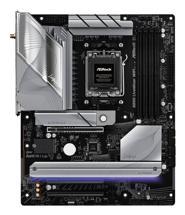 ASRock B850 LiveMixer WiFi -emolevy, AM5, ATX, DDR5