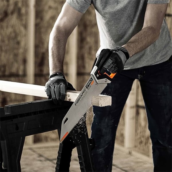 Fiskars Pro PowerTooth, Kaarisaha, Puu, Musta, Hopea, Keltainen, Musta, Keltainen, 38 cm, 0,9 mm