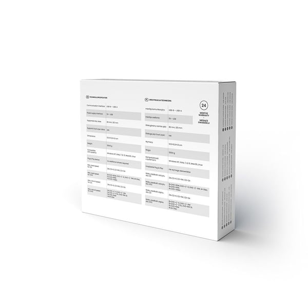 Ekstern stasjon - SLIM CD/DVD R/RW-opptaker - USB SAVIO AK-43