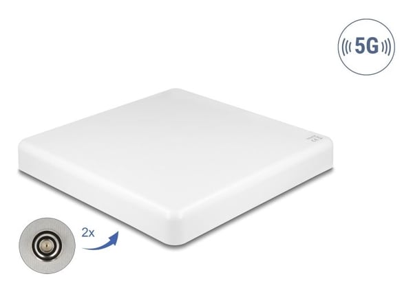 Delock 5G LTE MIMO antenni 2 x N-liitäntä 2,7 - 9,0 dBi suuntaava seinä- ja mastoantenni ulkona valkoinen
